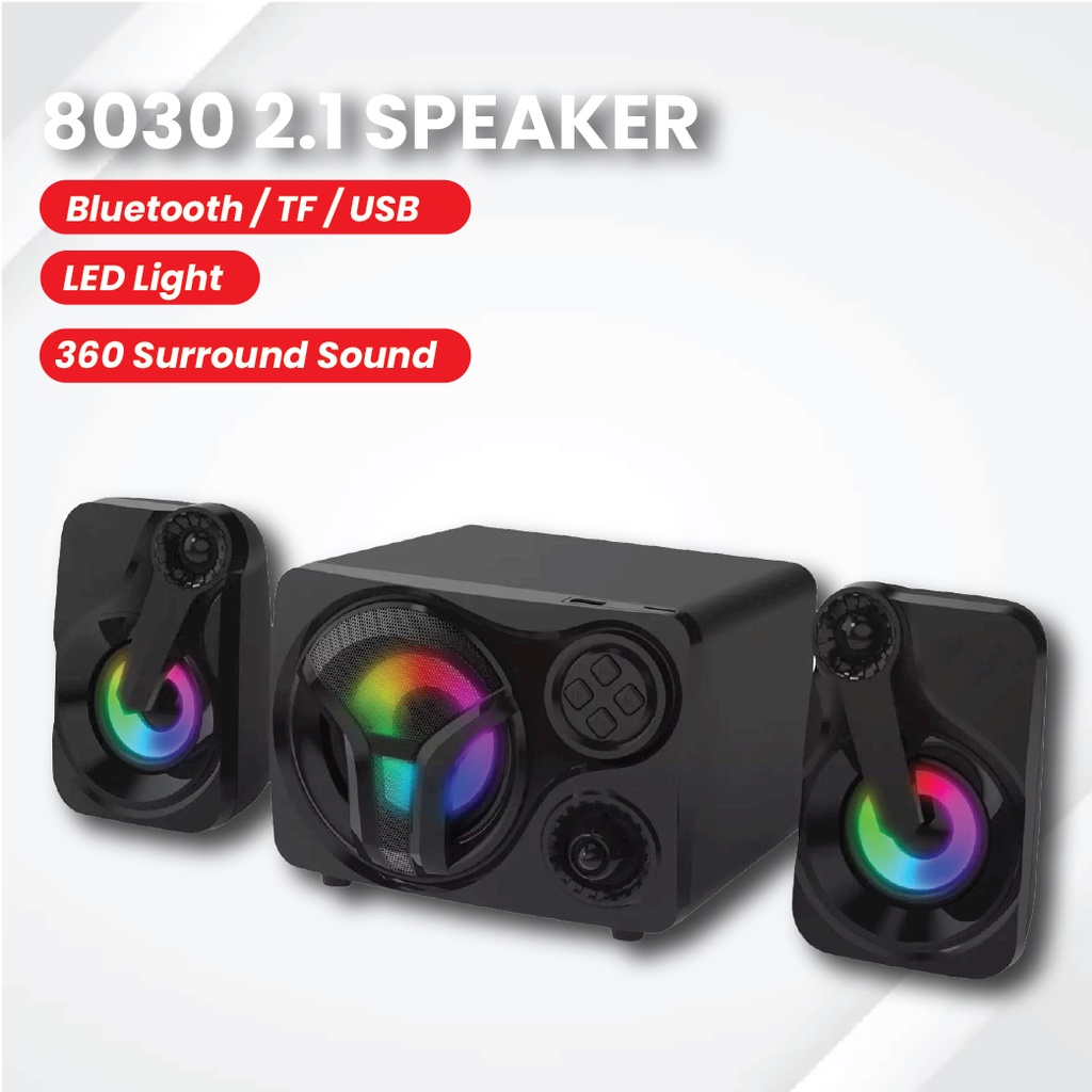 3.5mm Wired Speaker USB Powered Bluetooth Speaker 20W Super Bass Soundbox Support FM USB TF Card for PC Laptop