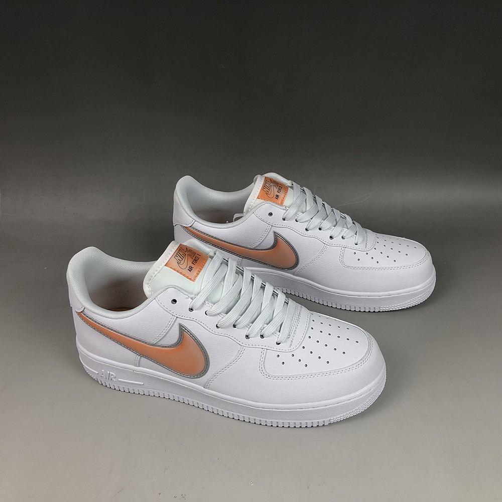 air force 1 low oversized swoosh white orange peel