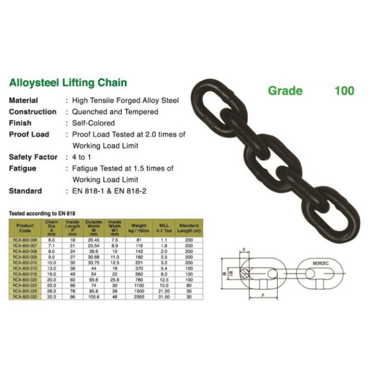 G100 Alloy Steel Lifting Chain ( Safety Factor 41 ) Shopee Malaysia