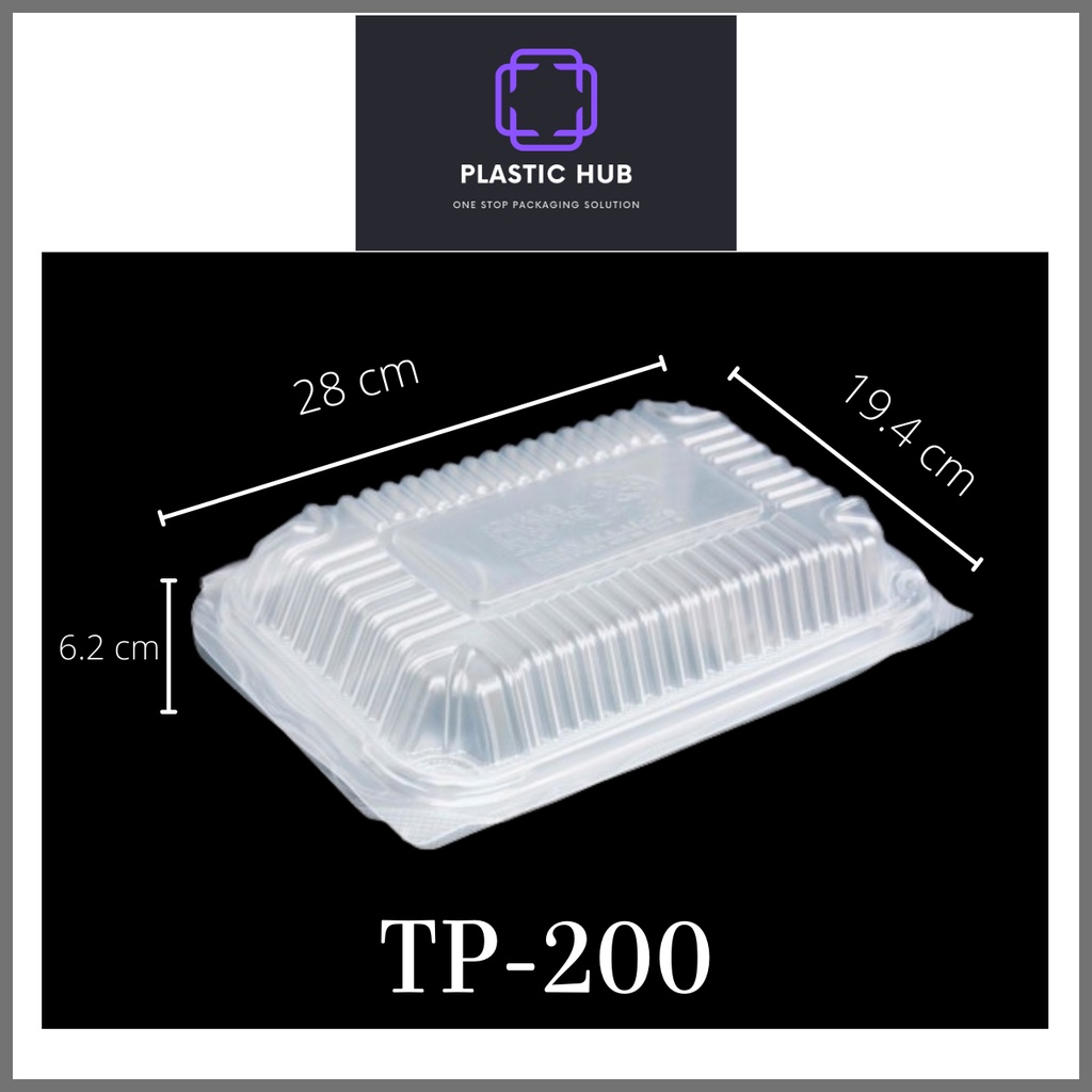 TP200 Plastic Disposable Rectangular Food Container [100 pcs] Bekas