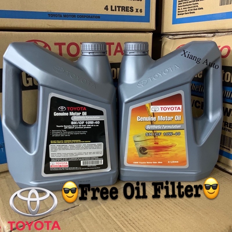 TOYOTA SEMI SYNTHETIC 10W40 ENGINE OIL 4LITER | Shopee Malaysia