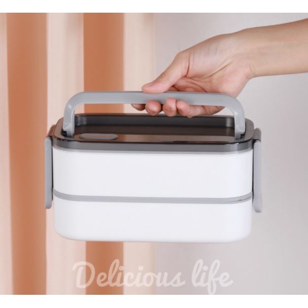 Microwave-safe Lunch Box 1 Layer 2 Layers with Handle Adjustable Partition Food Storage Container