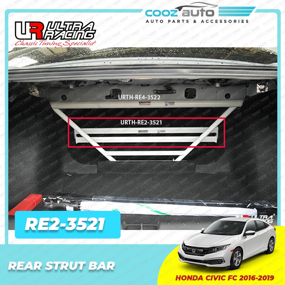 UR-ML2-3525 HONDA CIVIC FC 1.8 1.5T '16 ULTRA RACING 2 POINTS MIDDLE LOWER BAR 
