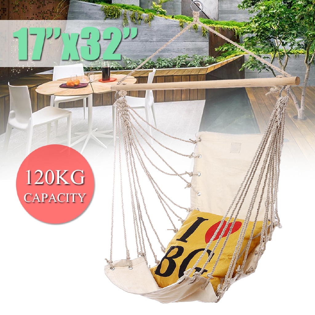 Outdoor Garden Hanging Hammock Chair Camping Single Swing Seat