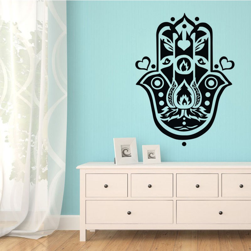 Hearts And Hand Of Fatima Wall Stickers Home Decor Buddha Religion