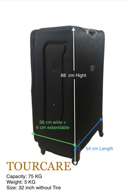 32 inch suitcase dimensions in cm