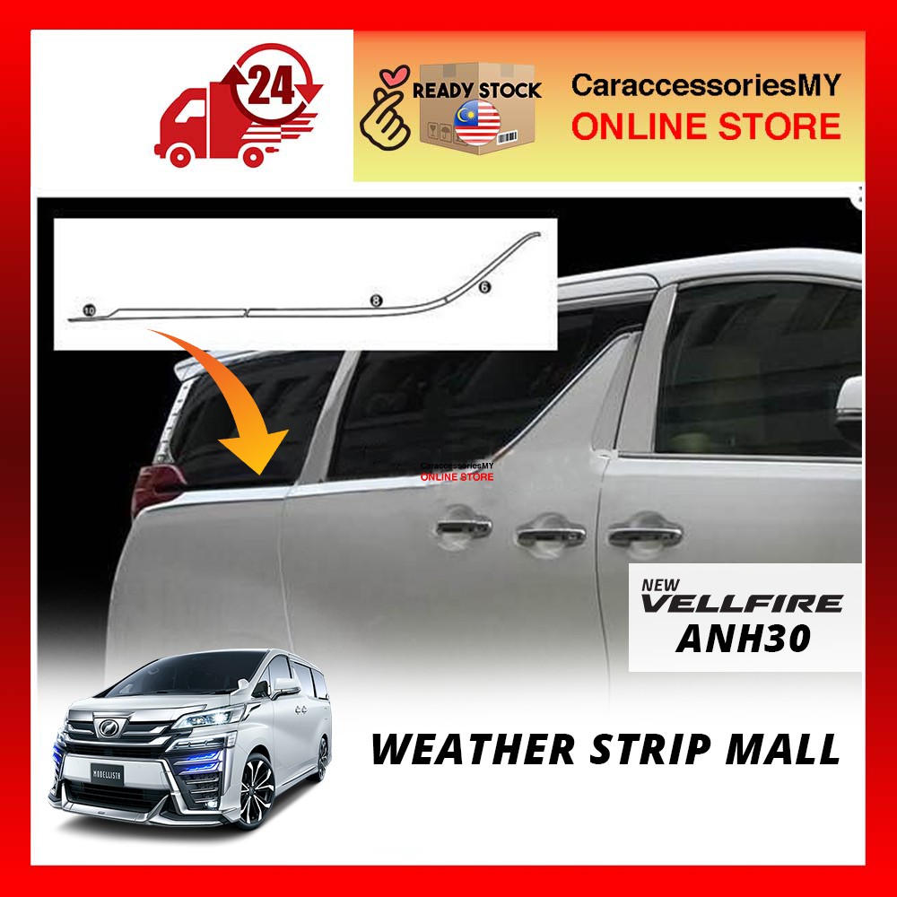 Toyota vellfire alphard anh30 accessories weather strip mall chrome door belt moulding cover