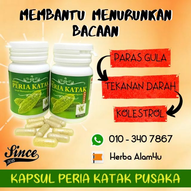 Kapsul Peria katak Pusaka ( 100 Biji )untuk kencing manis ...