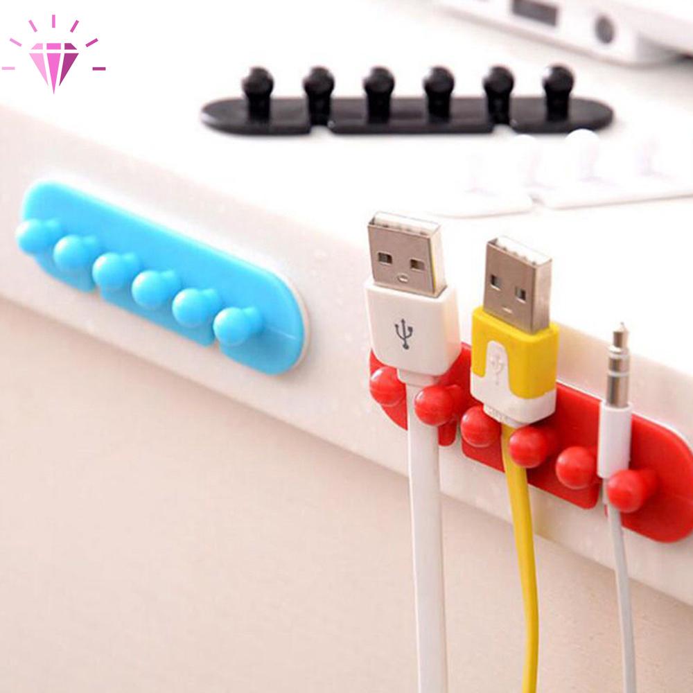 Multipurpose Wire Cord Cable Tidy Holder Drop Clips Organizer Line Fixer Winder Cable Wire Organizer Clip Tidy Cord Holder Panda White