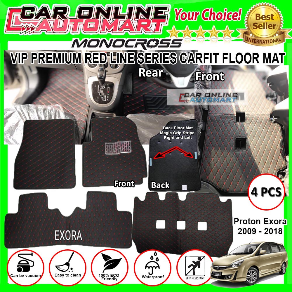 Proton Exora Premium Vip Red Line Series 5d Carfit Floor Mat 1