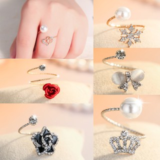 Ring Jewelry gold rings for women models of Korean rhinestone rings cincin wanita