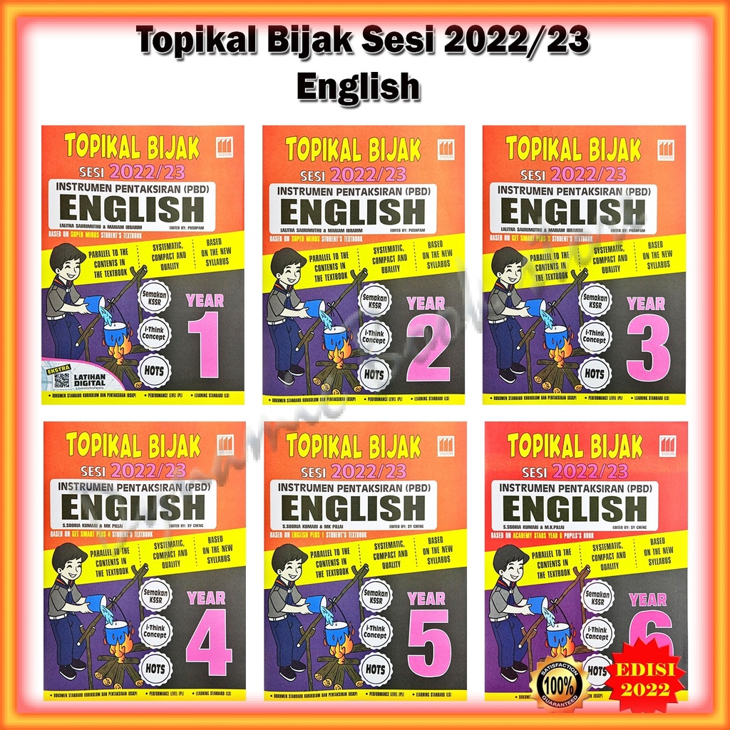 Buku Latihan : Topikal Bijak Edisi 2022 English - Year 1 / 2 / 3 / 4 ...