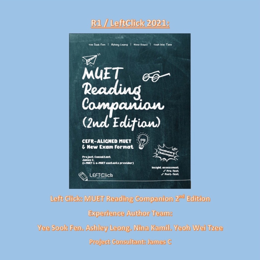 Buy R1 Muet Listening Speaking Companion 2in1 Edition Cefr Aligned Muet Left Click 2021 Seetracker Malaysia