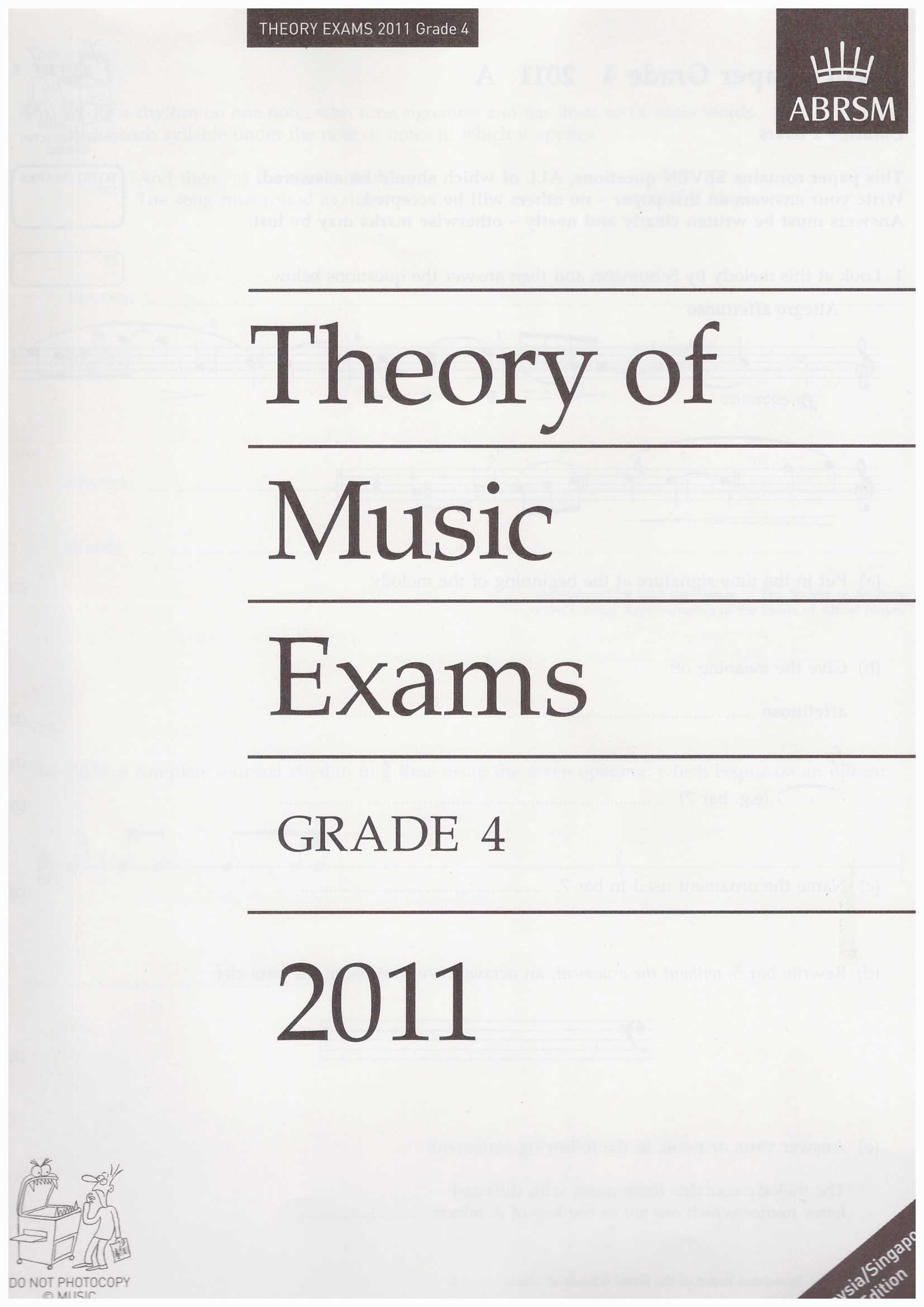 ABRSM Music Theory Practice Papers 2011 Grade 4 / Theory Paper / Theory Exam Paper / Theory Past Year Paper / Past Paper