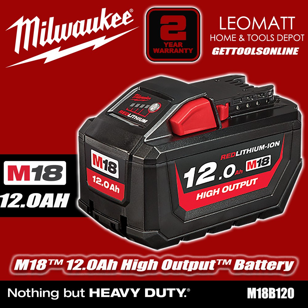 Milwaukee M18™ 12.0Ah High Output™ Battery Shopee Malaysia