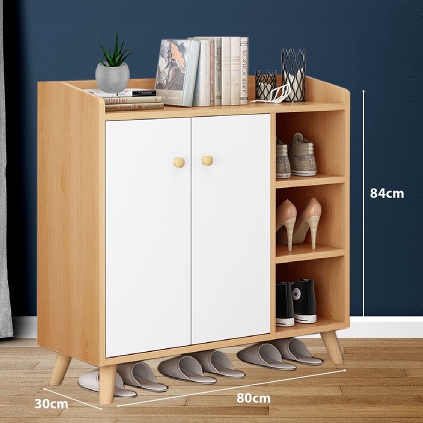 FINSSO : AVA Wooden Shoe Rack with door / Rak Kasut