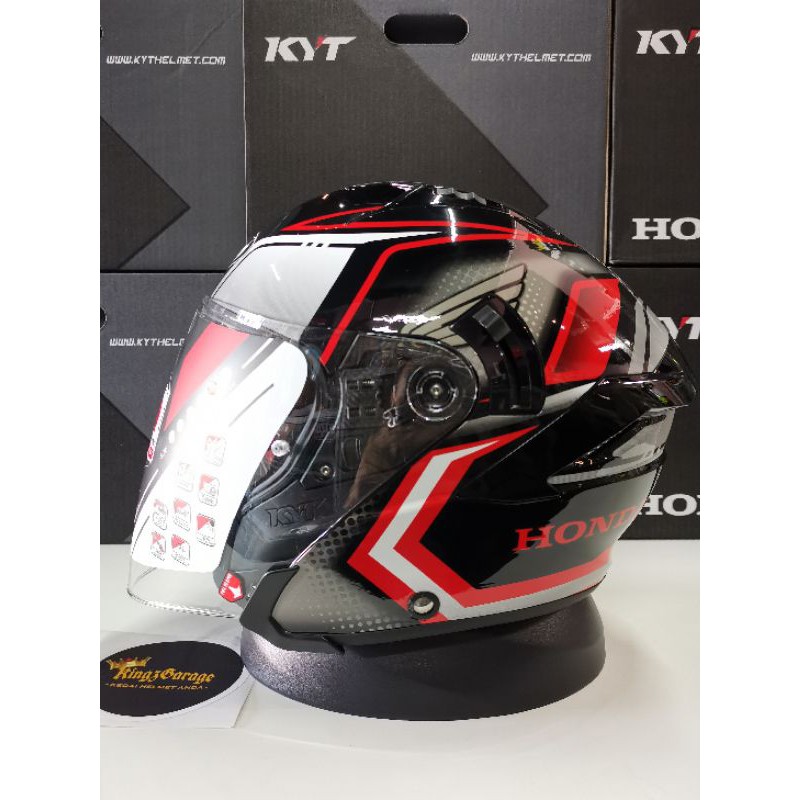 Kingzgarage Helmet Kyt Nfj Honda Demon Red Honda Adv 150 Shopee Malaysia