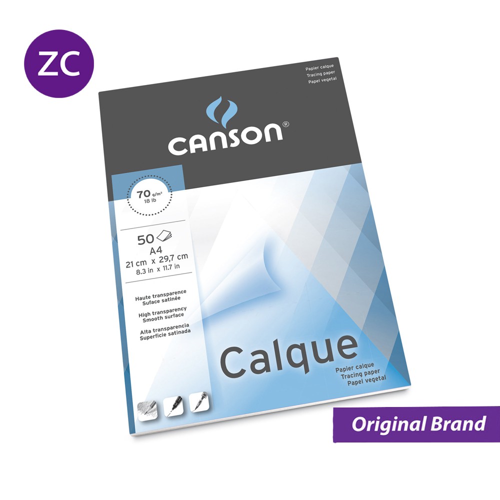 Canson Tracing Paper Block A4 50 Sheets 90g Shopee Malaysia