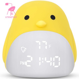 Kids Clock Cute Chick Alarm Girls Boys Night Light 3 Color Changing Wake Up Digital For Kids Bedside Shopee Malaysia - cute chick roblox