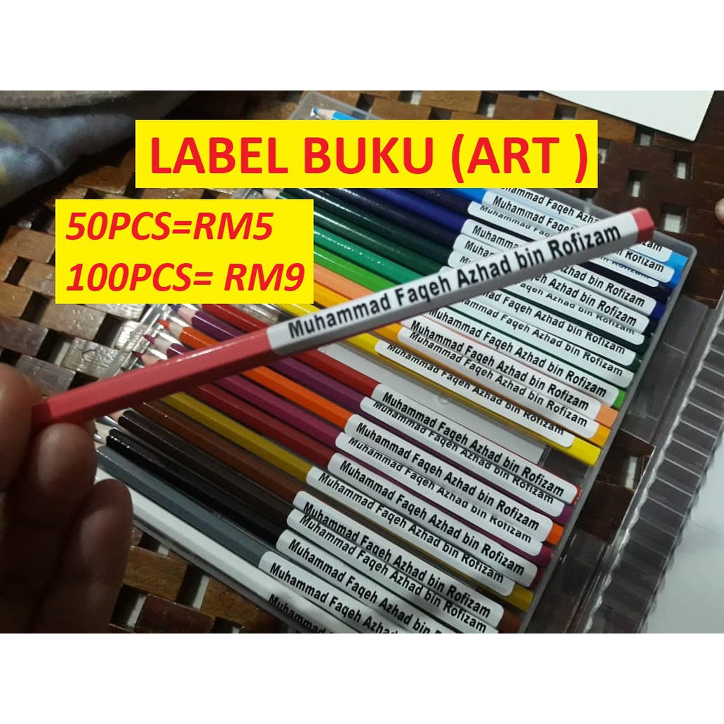  Sticker Nama Buku  Art putih Shopee Malaysia