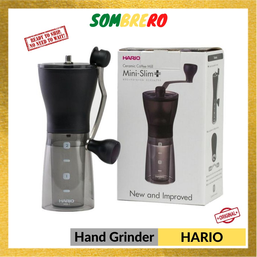 HARIO Mini Mill Slim + Plus Coffee Grinder MSS-1DTB