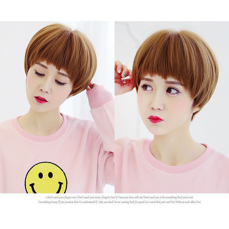 Shit Bangs Wig Female Short Hair Wave Head Handsome Handsome Face