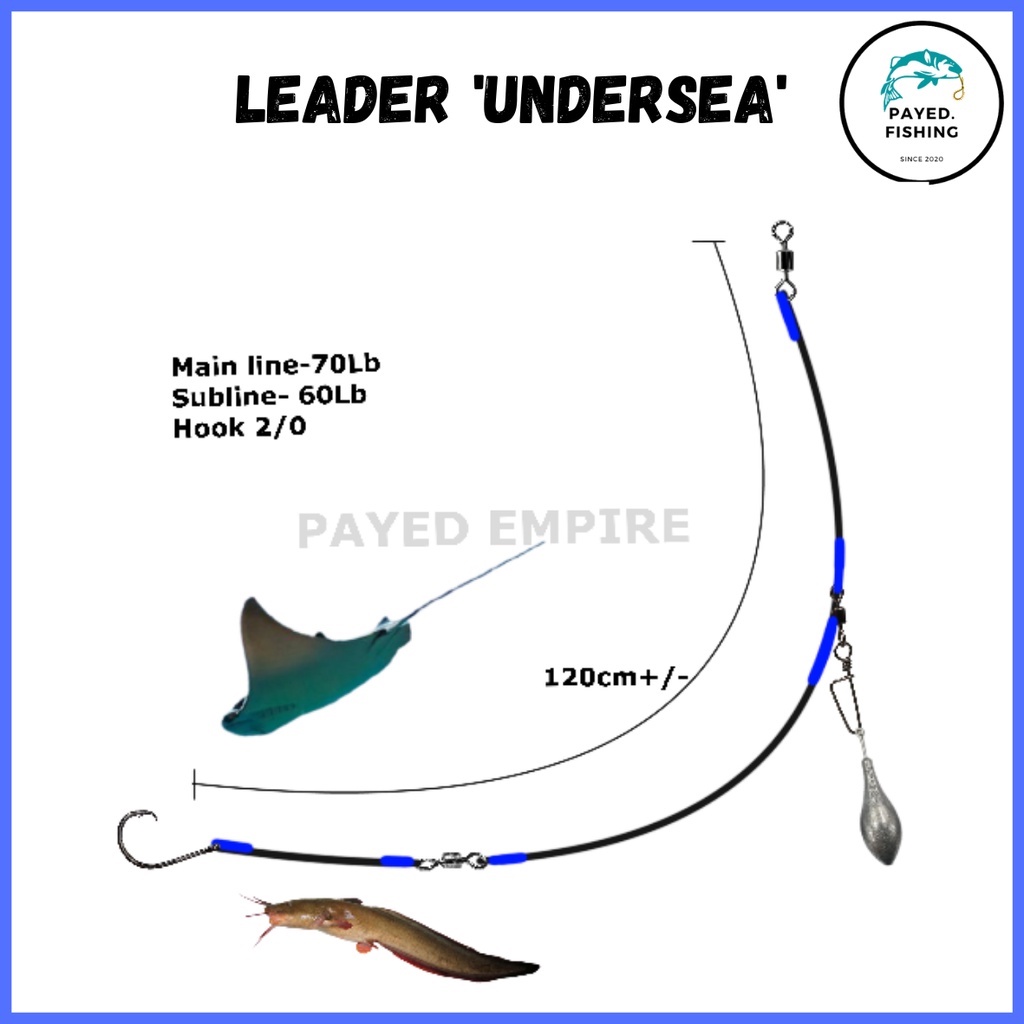 Perambut Dasar Laut Pantai Leader Undersea 120cm Untuk Surfcasting Target Ikan Pari Tuka Sembilang Duri New Model