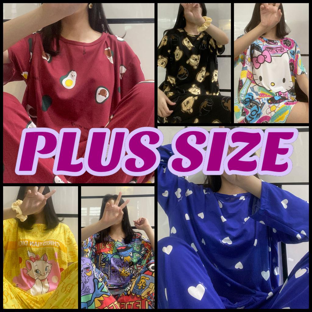 Plus size baju tidur Sleepwear Pyjamas Women plus size cute cartoon home clothes pajamas dress