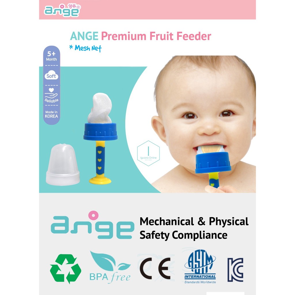 Korea Ange Premium Fruit Feeder With Bpa Free Mesh Net Shopee