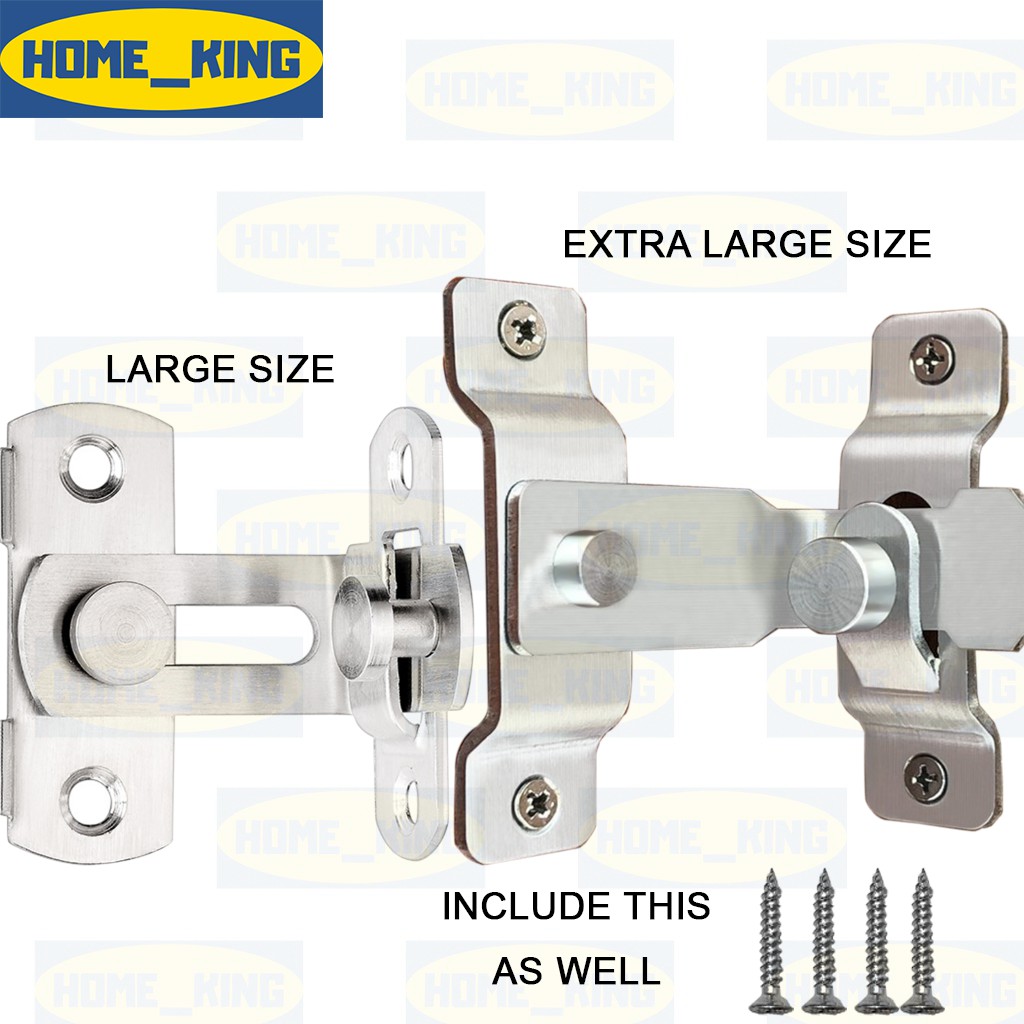 Home King 90 Degree Stainless Steel Hasp Swivel Bolt Door Latch for