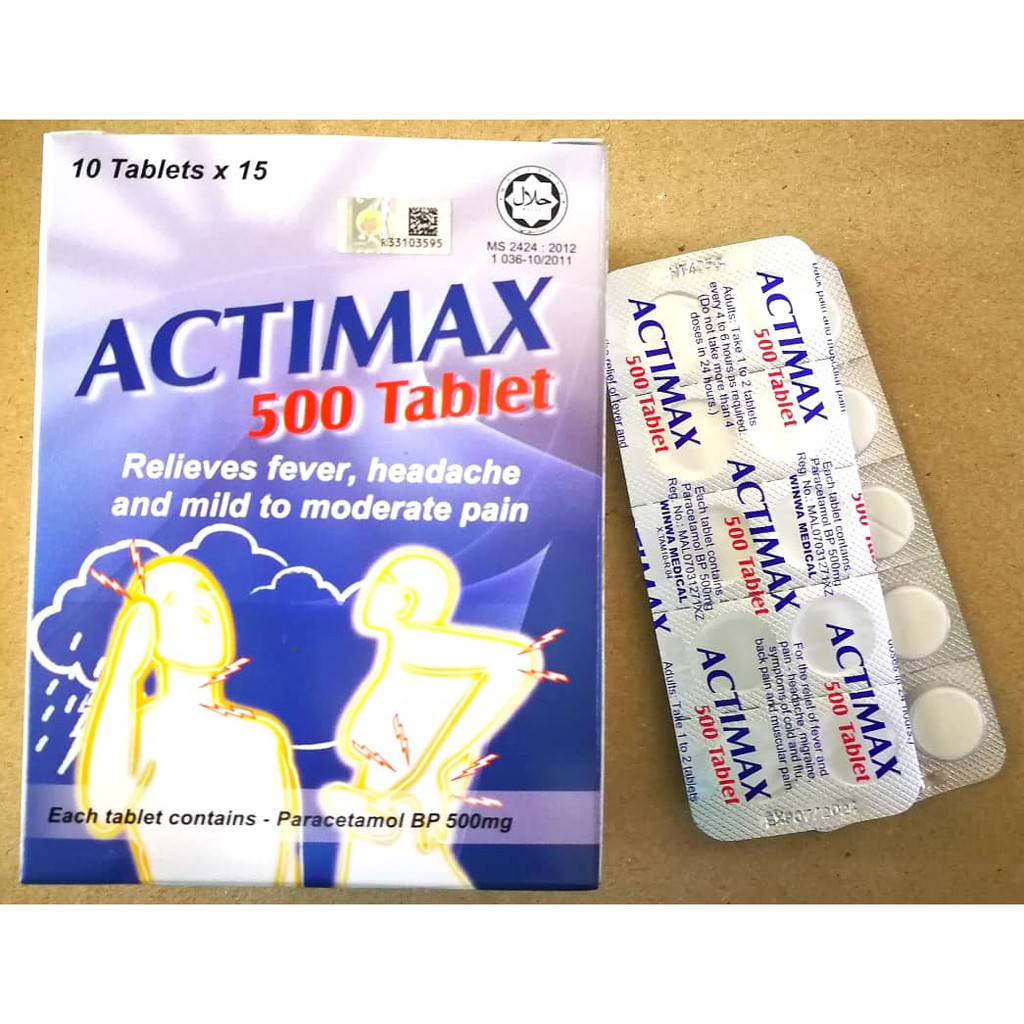 Actimax 500 Tablet Paracetamol One Box