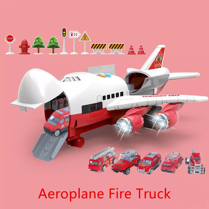 【Z2I】Kids Play Vehicles Large Music Aeroplane and Vehicles toys set