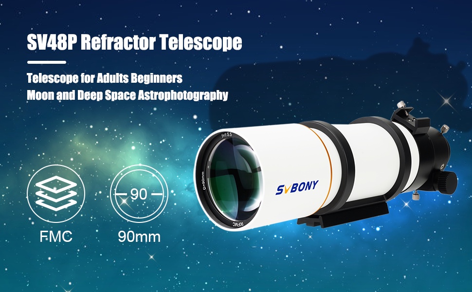 SVBONY SV48P Refractor Telescope Astronomy Telescope RAP Double Speed ...