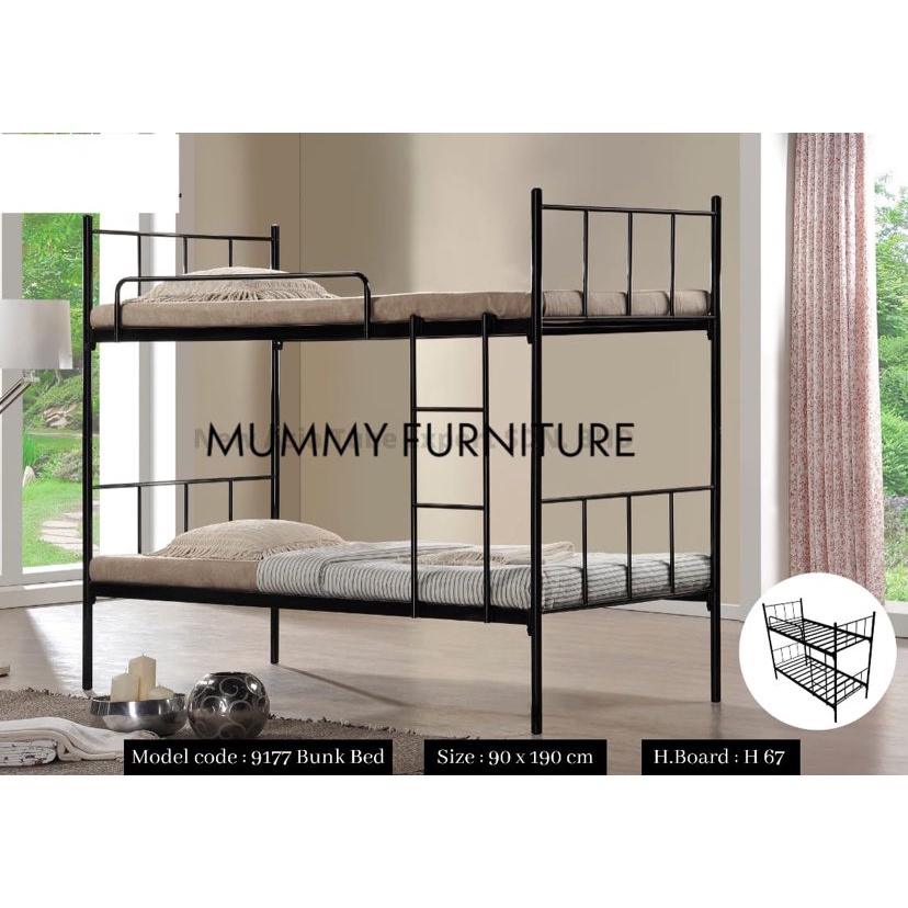 Single Double Decker Bed Metal Bed Frame Single Katil Double Decker