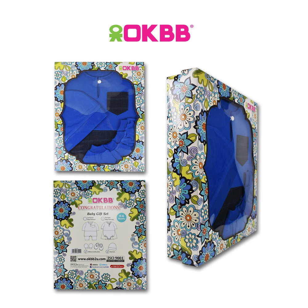 OKBB Gift Set 4 In 1 For New Born Baby Boy GS002-2-BL