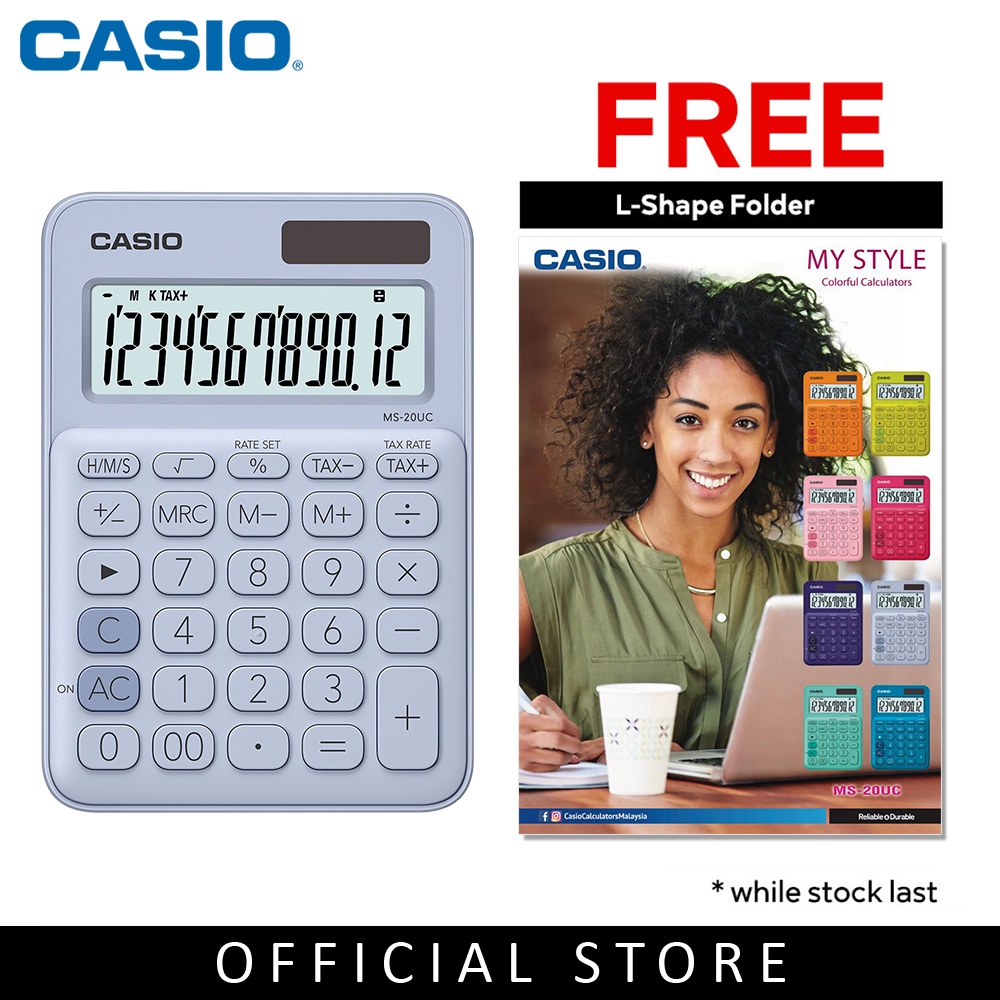 Casio Colorful Calculator Ms uc Lb Light Blue Shopee Malaysia