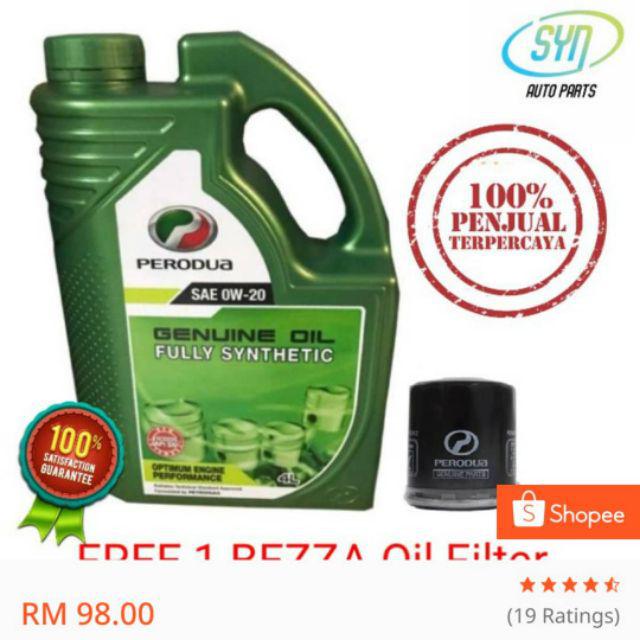 Perodua Fully Synthetic SAE 0W-20 Engine Oil (4L 