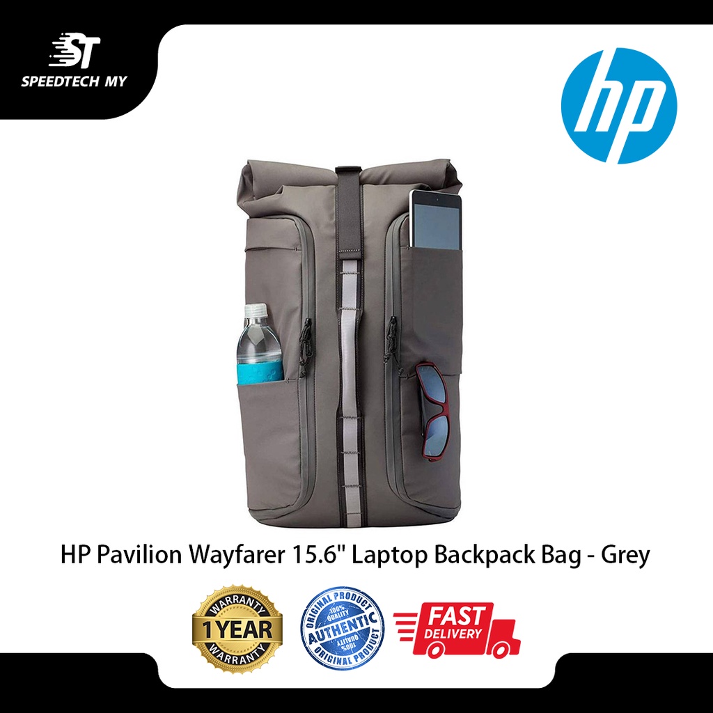HP Pavilion Wayfarer 15.6" Laptop Backpack Bag Grey Shopee Malaysia