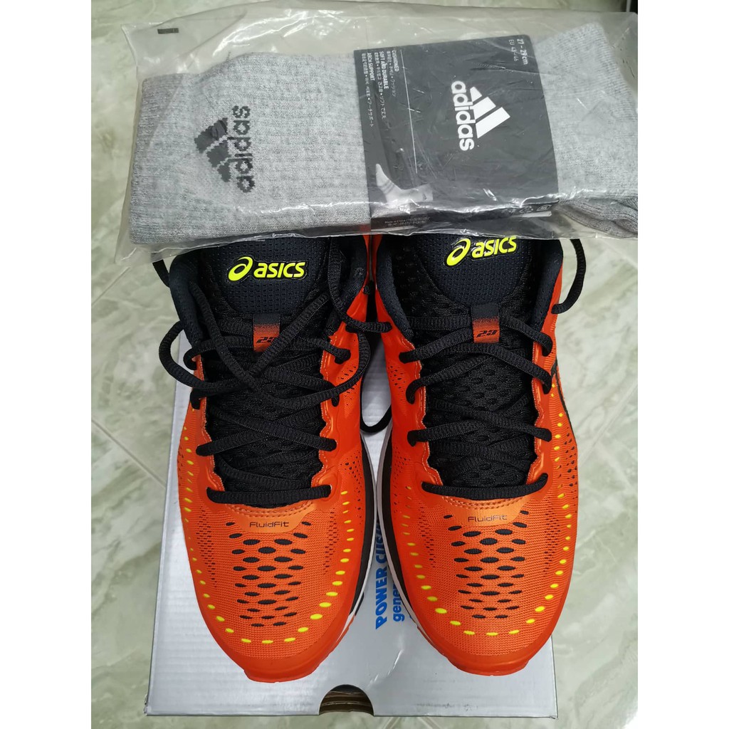 Used 100 Original Asics Gel Kayano 23 Orange Us10 Free Adidas Socks Shopee Malaysia