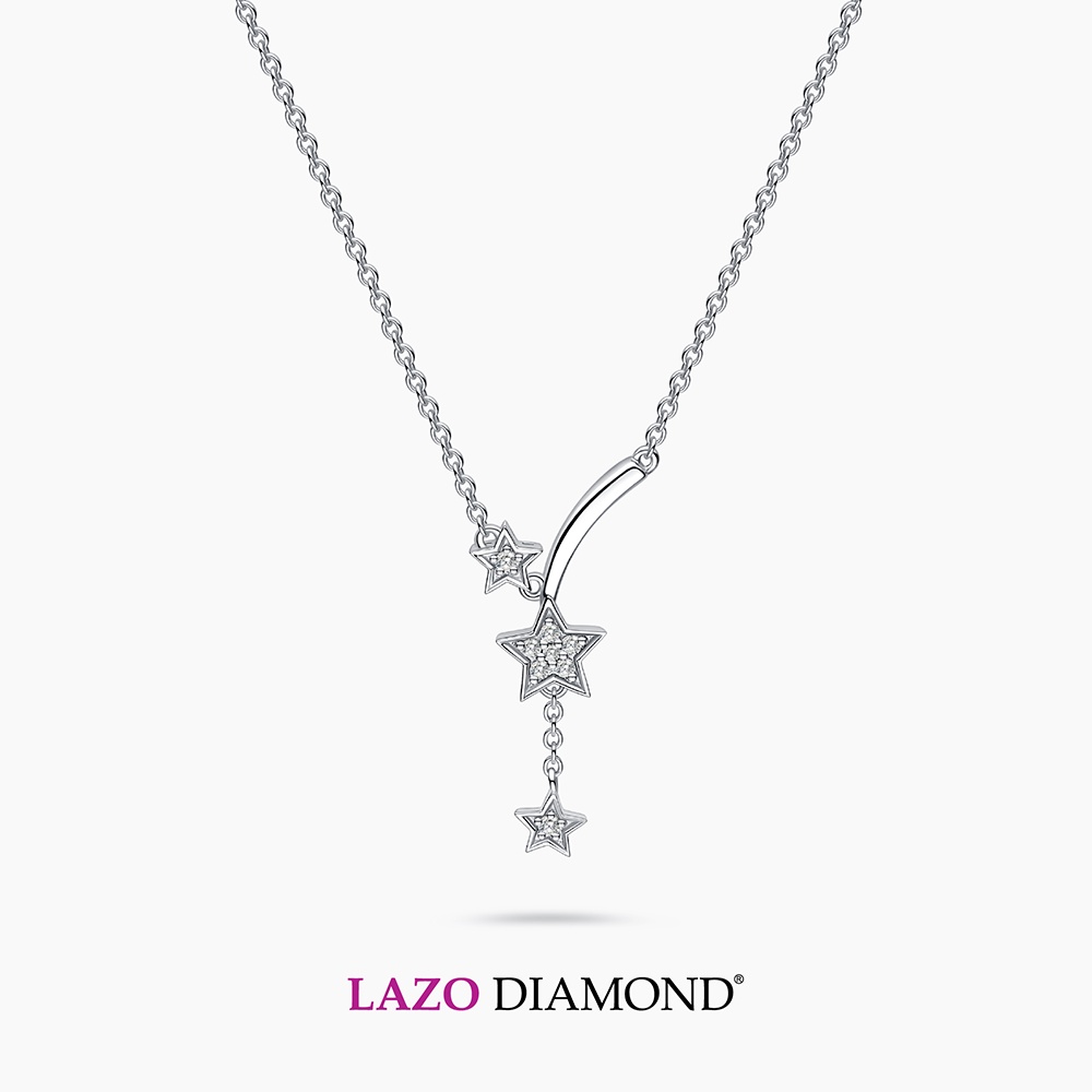 LAZO DIAMOND Ascella Wishing Stars Diamond Necklace in 9k White Gold