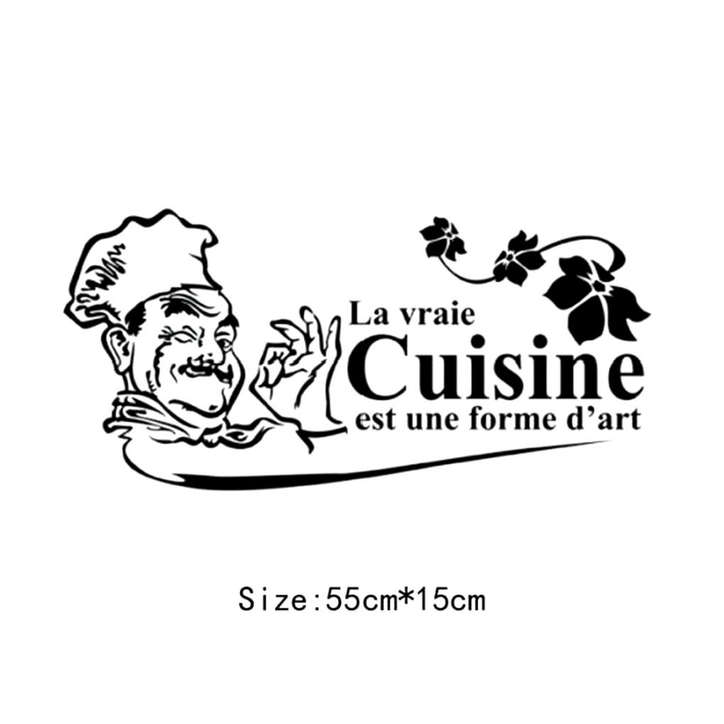 Kitchen Chef Wall Stickers Home Decoration Black Wallpaper Kitchen