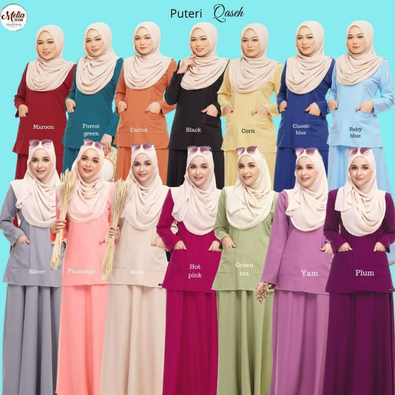 Melia Puteri Qaseh Skirt Kembang Baju Mini Moden Ala Puteri Baju Murah Cantik Plain Bridemaids