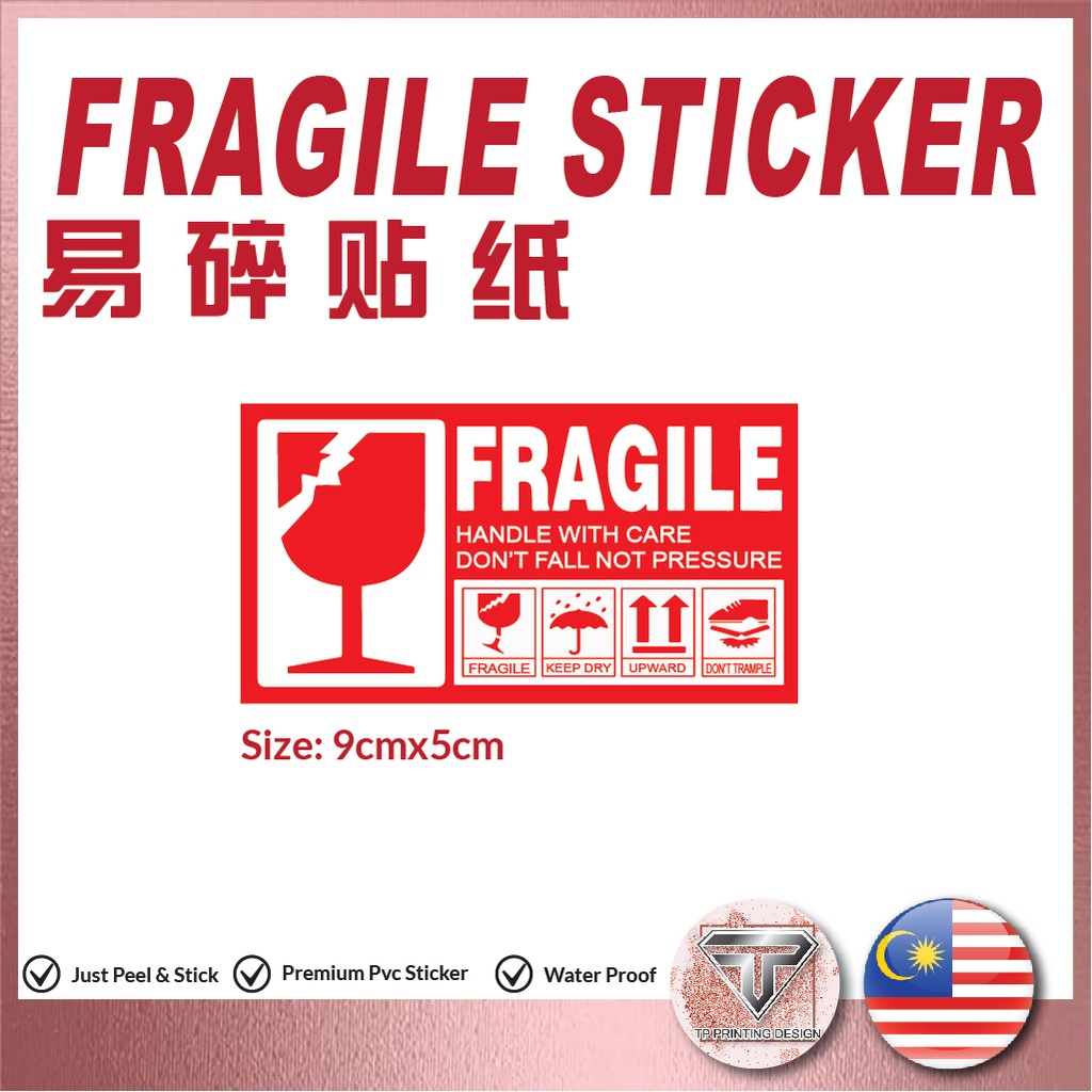 🔥ready Stock🔥fragile Sticker Fragile Label Warning Label Mudah Pecah