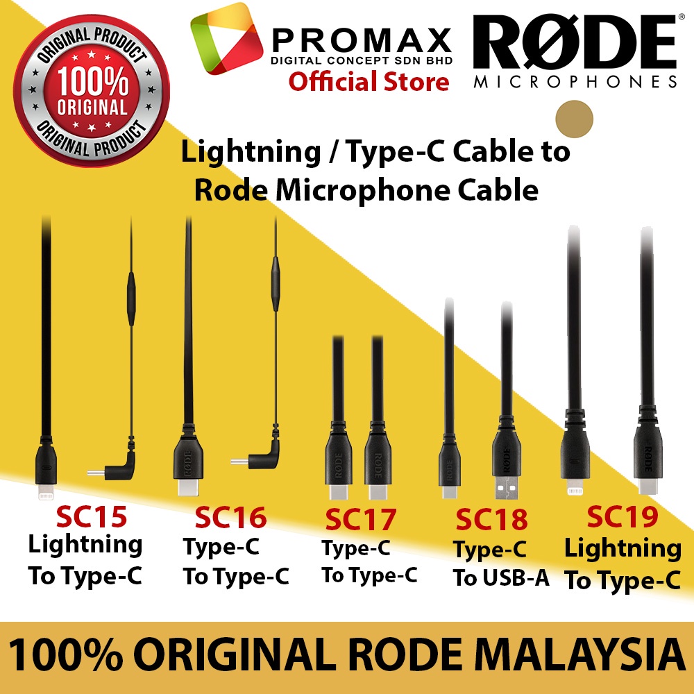 RODE SC15 SC16 SC17 SC18 SC19 USBC/ Lightning Cable to USBC type for VideoMic NTG Rode NTUSB