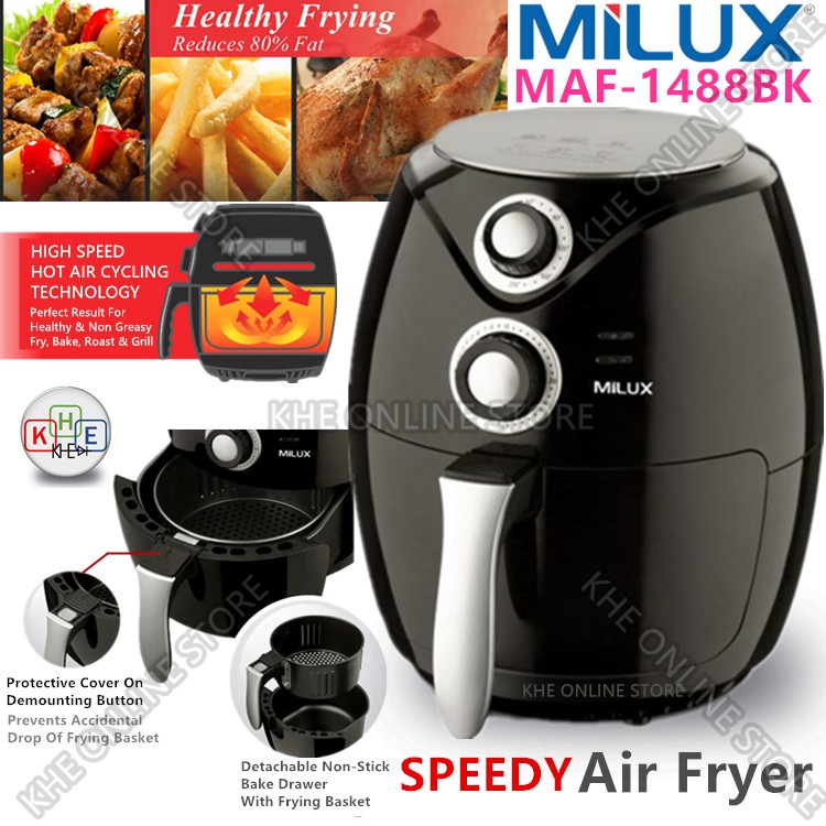 Milux Speedy Air Fryer 2.6 Litre 1400W MAF-1488BK