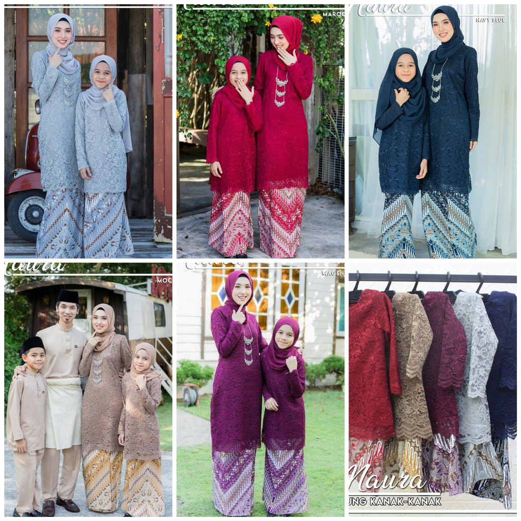 Naura Kurung Baju  Raya 2022 Sedondon Ibu Anak  Shopee 