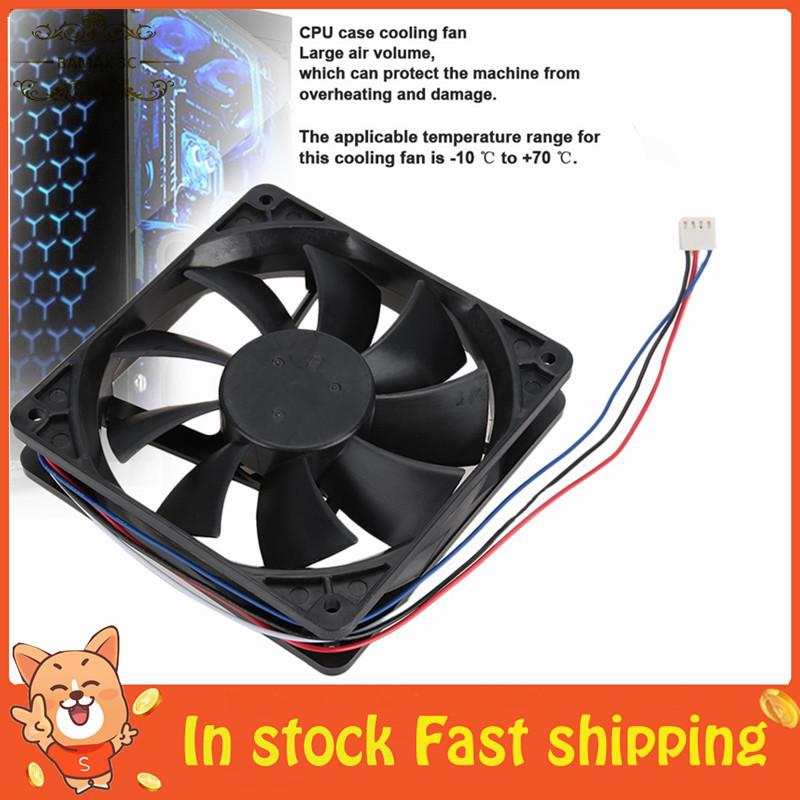 Case Cooling Fan,3400RPM Revolving Speed 0.52A 12V 120mm 4Pin Large Air Volume CPU Cooling Fan,Adequate Cooling Air Volume and Air Pressure,Suitable for Extreme Heat Dissipation or Server Use
