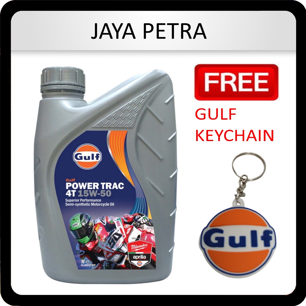 Gulf Power Trac 4t 15w50 1l Semi Synthetic Motorcycle Engine Oil Minyak Motosikal Minyak Hitam 9352