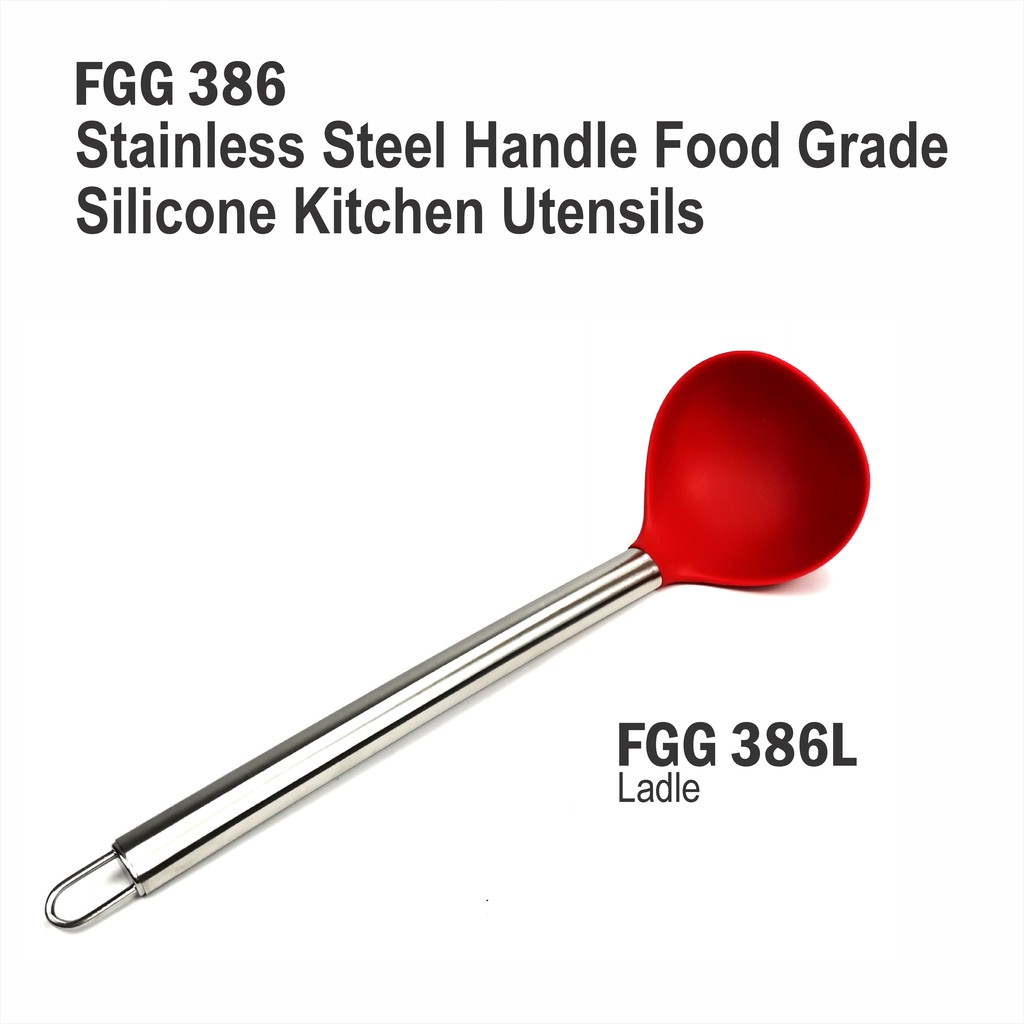 AFGY FGG 386 SILICONE UTENSILS WITH STAINLESS STEEL HANDLE