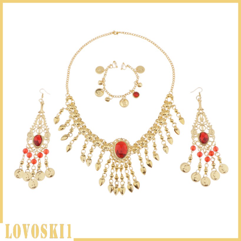 [LovoskibcMY] india dance belly dance jewelry diamante necklace ,earrings ,nose